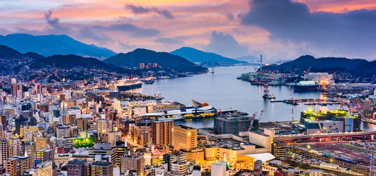 Nagasaki landscape at the port's area